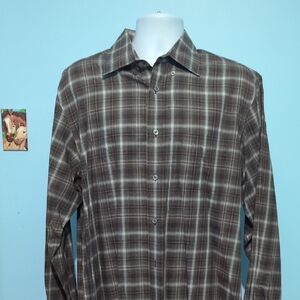 Daniel Cremieux Brown Plaid Casual Shirt